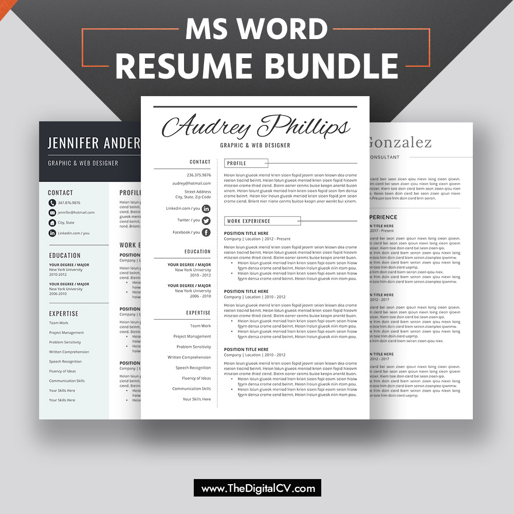 Simple CV Templates for 2021, Professional Resume Templates, for Students, Interns, College ...