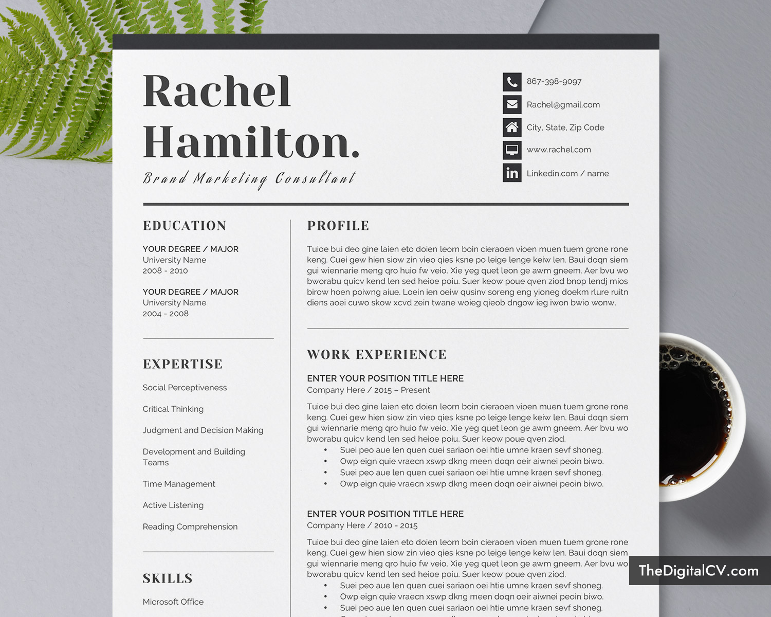 One Page Company Cv Design : Creative Resume Template for ...