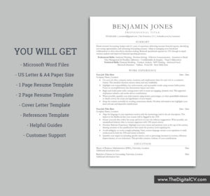 ATS-friendly resume template with professional and simple Layout