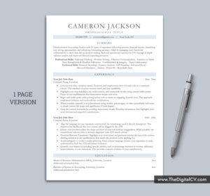 ATS-friendly resume template with professional and simple Layout