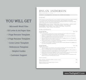 ATS-friendly resume template with professional and simple Layout