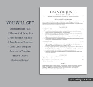 ATS-friendly resume template with professional and simple Layout