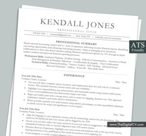 ATS-friendly resume template with professional and simple Layout