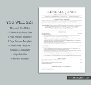 ATS-friendly resume template with professional and simple Layout