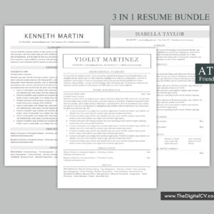 ATS-friendly resume template with professional and simple Layout