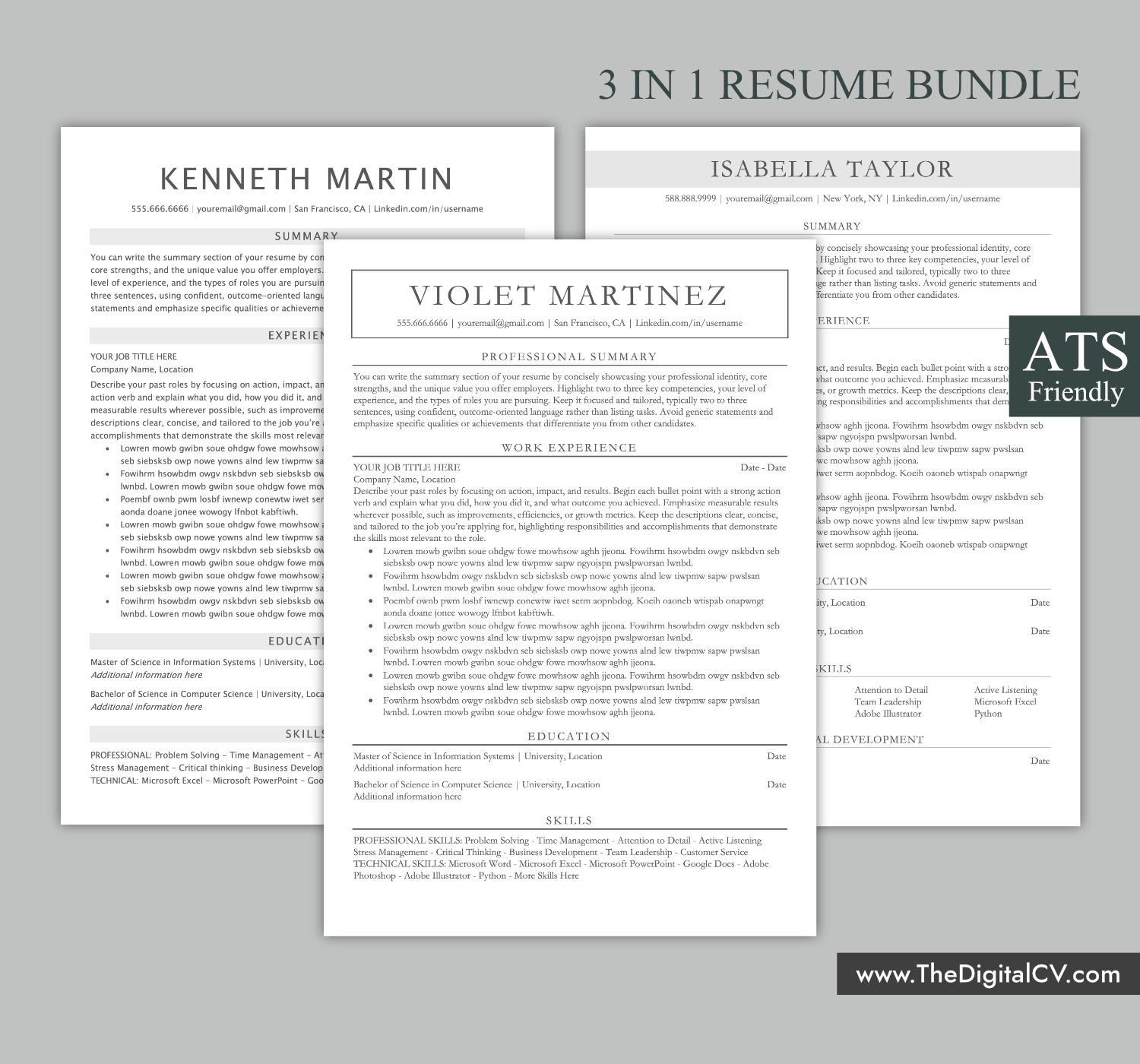 professional and simple ATS-Friendly resume template ATS-friendly resume template with professional and simple Layout