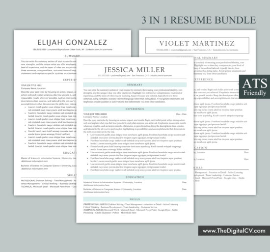 ATS-friendly resume template with professional and simple Layout