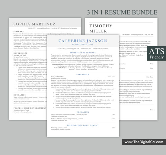 ATS-friendly resume template with professional and simple Layout