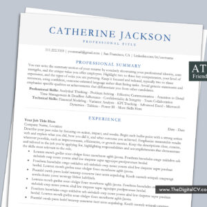 ATS-friendly resume template with professional and simple Layout