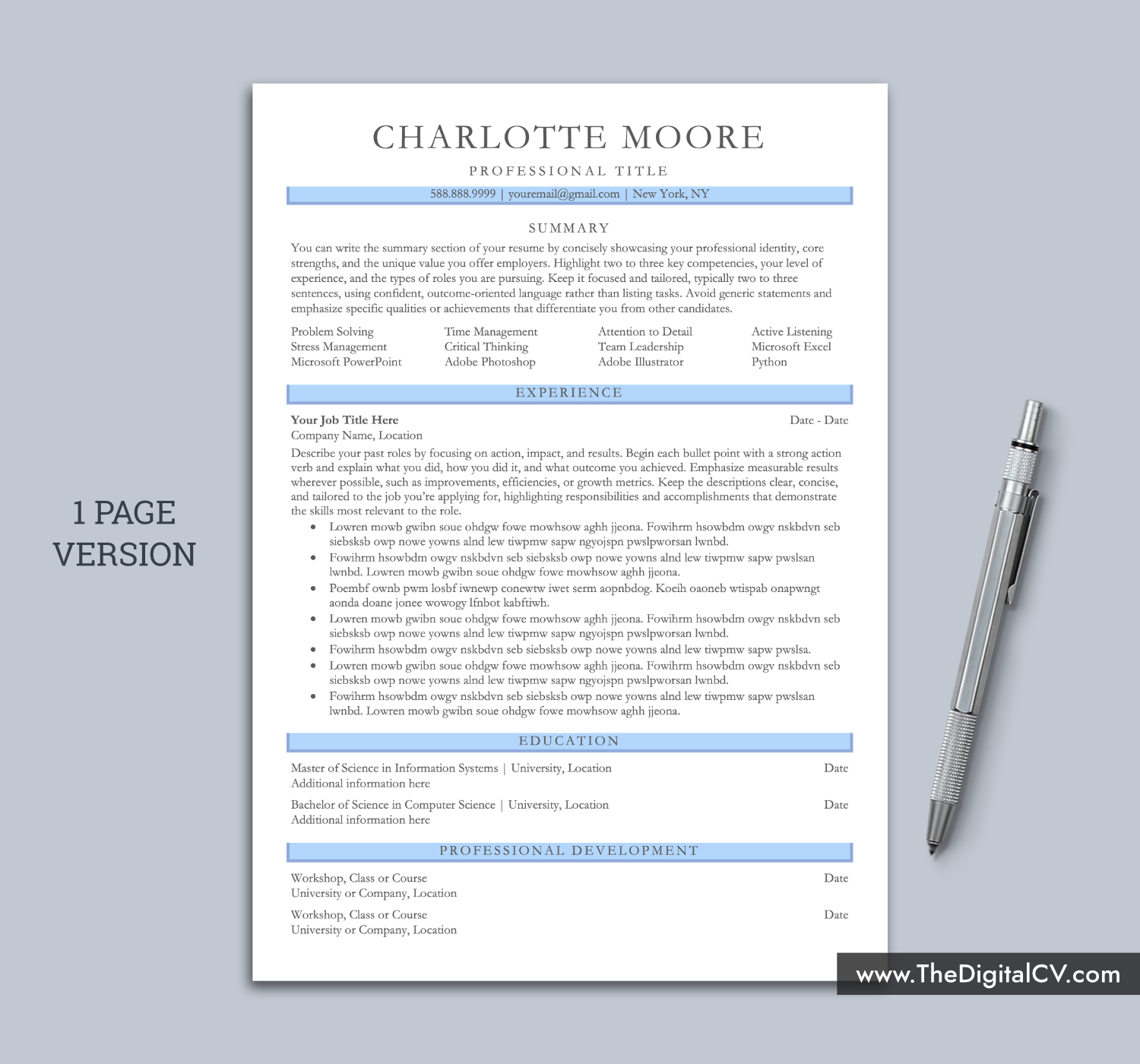 professional and simple ATS-Friendly resume template ATS-friendly resume template with professional and simple Layout