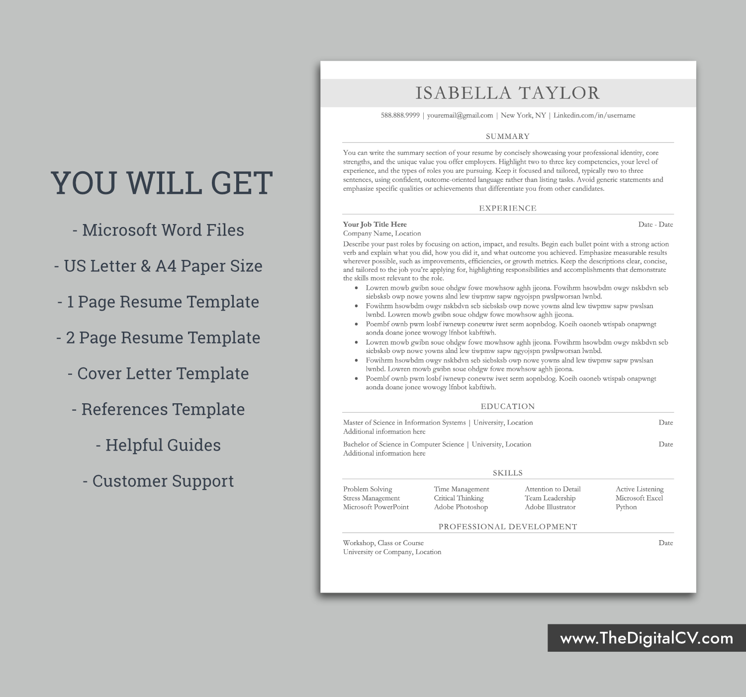 professional and simple ATS-Friendly resume template ATS-friendly resume template with professional and simple Layout