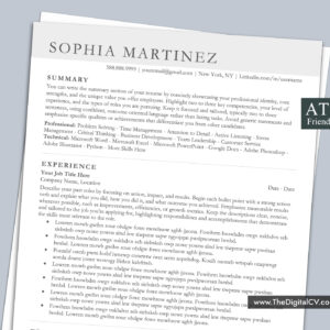 ATS-friendly resume template with professional and simple Layout