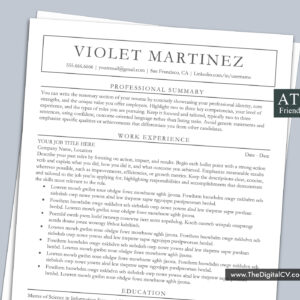 ATS-friendly resume template with professional and simple Layout